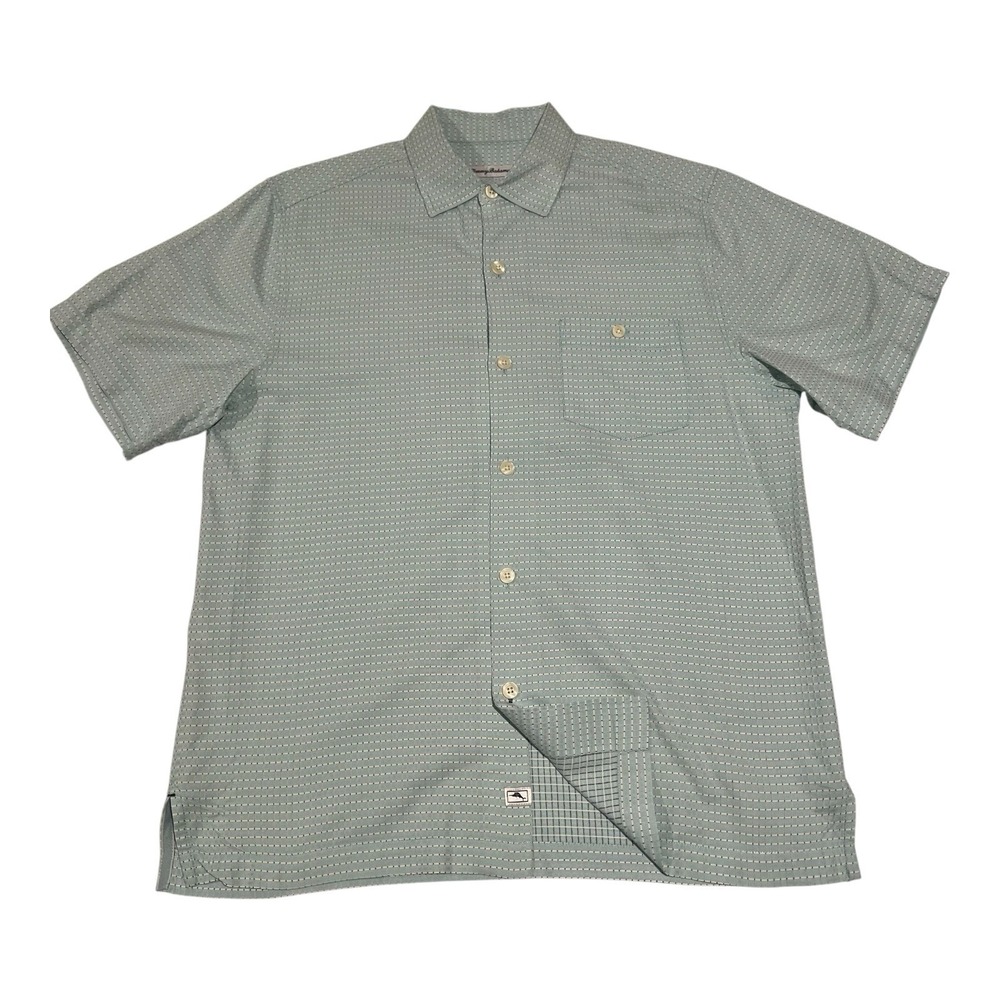 Tommy Bahama Men's M Plaid Silk Blend Shirt Short Sleeve Button Up‎ Preppy - Picture 2 of 12